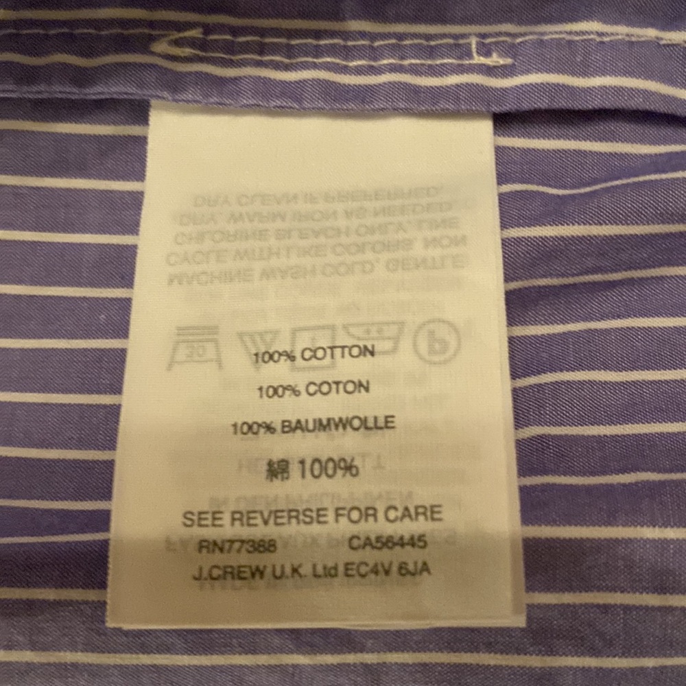 J.Crew Chambray Off The Shoulder Blue White Stripe Blouse size 12T - Picture 5 of 7